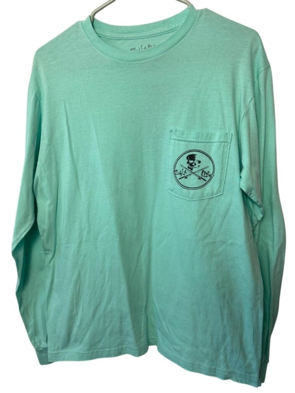 Salt Life Mens Aqua Long Sleeve Graphic T-Shirt With Pocket - M